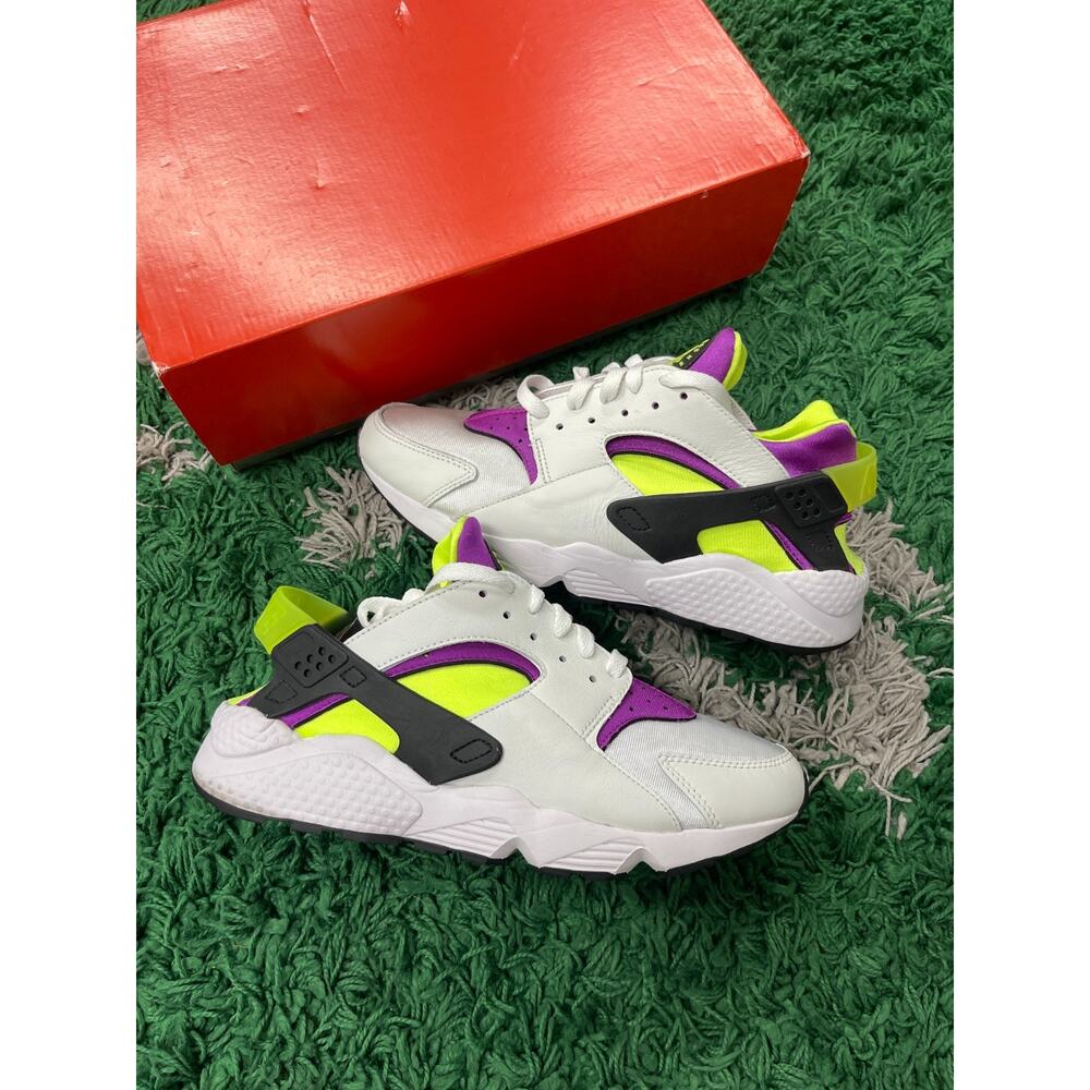 Nike Air Huarache Run Neon Yellow Magenta (2021) size 9.5 Pre Owned With Box S1